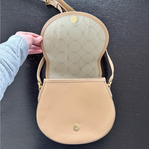 Gigi New York Jenni Saddle Bag in cappuccino Italian calfskin leather - Picture 6 of 12